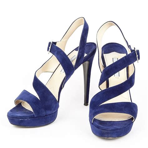 blue suede prada heels|black Prada heels.